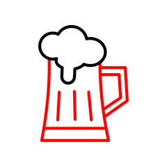 Poster - Beer  Vector Line Two Color Icon