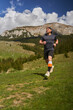 Trail runner man in a race