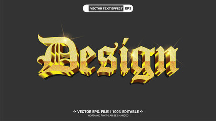 Poster - Design 3d editable shiny golden luxury elegant style vector text effect