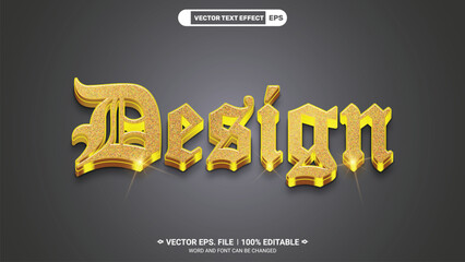 Poster - Design shiny luxury golden editable 3d vector text style effect