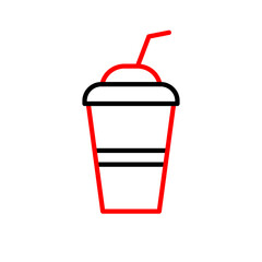 Wall Mural - Milkshake  Vector Line Two Color Icon