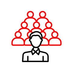 Sticker - Crowd  Vector Line Two Color Icon