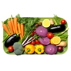 Wall Mural - set of vegetables on transparent background, clipping path, png, 