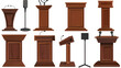 wood speech stand isolated