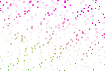 Poster - Light Pink, Green vector backdrop with lines, rectangles.