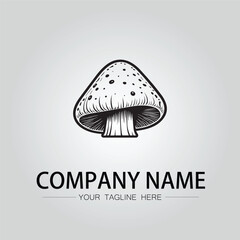 Mushroom logo company design vector image isolated on the white background