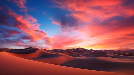Wall Mural - Panoramic view of sand dunes at sunset in Death Valley National Park