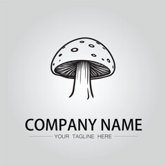 Mushroom logo company design vector image isolated on the white background