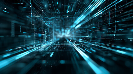 Artificial Intelligence digital binary code abstract background technology futuristic. neon light background.