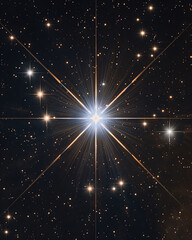 Wall Mural - sirius - the night sky's brightest star surrounded by twinkling stars in the vast space. cosmos, uni