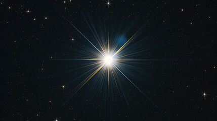 Wall Mural - sirius brightest star in the center of space shines with white light, surrounded by stars. astronomy