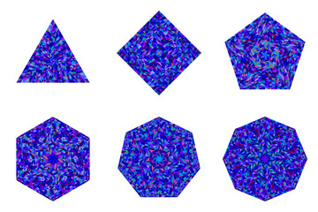 Poster - Tiled mosaic polygon symbol template set -  ornamental geometrical vector element