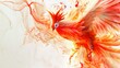ascend anew: a vibrant phoenix rises from the ashes in full flight, symbolizing rebirth and renewal against a stark white background