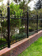 black metal fence with gate