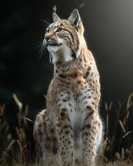 A wild eurasian lynx in nature