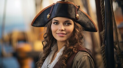 Poster - Beautiful woman in pirate costume