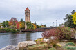 Clock Tower in the Spokane Riverfront Park in Spokane, Washington, USA