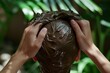Clay-Based Hair Mask Application, Earthy Ingredients, AI Created