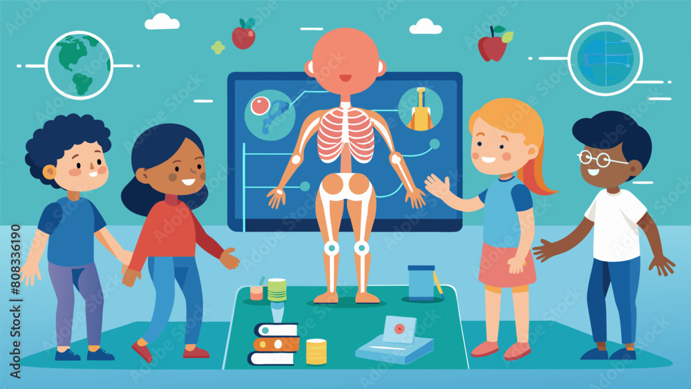 Image vectorielle Stock Children can explore the human body and its ...