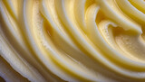 Fototapeta  - Gros plan sur de la crème glacée, texture crémeuse d’une glace ou sorbet jaune 