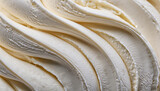 Fototapeta  - Gros plan sur de la crème glacée, texture crémeuse d’une glace vanille, yaourt...