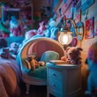 Miniature toy doll room neat cozy neat children bedroom