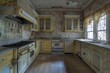 abandoned kitchen in disrepair haunting urban decay photography