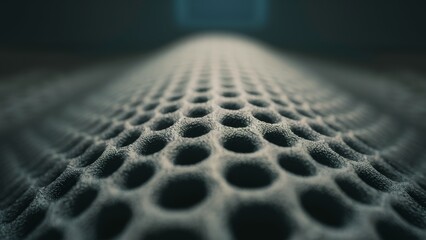 Poster - A close up of a very large mesh that is made out of holes, AI