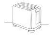 One continuous line drawing of toaster. Electricity household gadget template concept. Trendy single line draw design vector graphic illustration