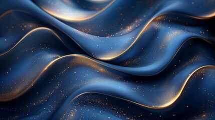 Wall Mural - An elegant blue background modern with abstract dark blue and golden lines. This wallpaper design is perfect for advertising, sale banners, business presentations, and packaging design.
