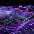 Abstract Data Streams, Purple, Magenta, Blue Colors, Digital Landscape