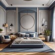 Hintergrund, Wallpaper: Schlafzimmer in blau