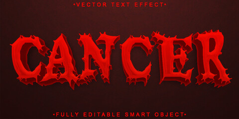 Poster - Red Cancer Virus Vector Fully Editable Smart Object Text Effect