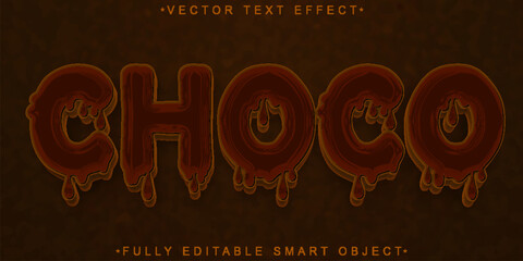 Poster - Dripping Choco Vector Fully Editable Smart Object Text Effect