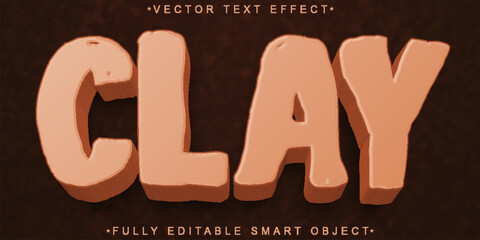Poster - Cartoon Clay Vector Fully Editable Smart Object Text Effect