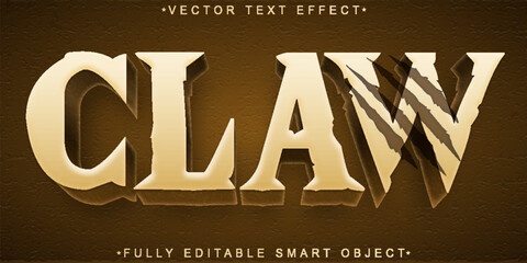 Poster - Brown Claw Vector Fully Editable Smart Object Text Effect