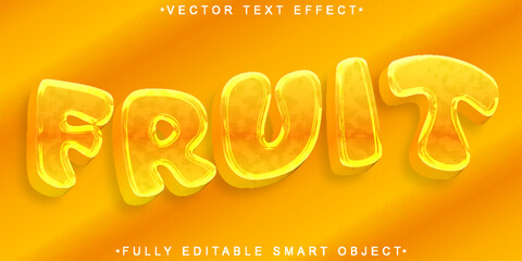 Poster - Orange Fruit Cute Vector Fully Editable Smart Object Text Effect