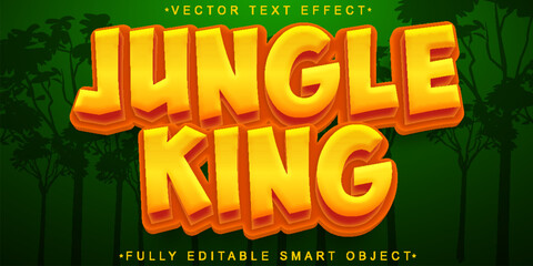 Sticker - Cartoon Orange Jungle King Vector Fully Editable Smart Object Text Effect