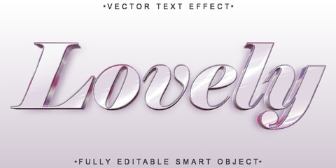 Canvas Print - Shiny Soft Lovely Vector Fully Editable Smart Object Text Effect