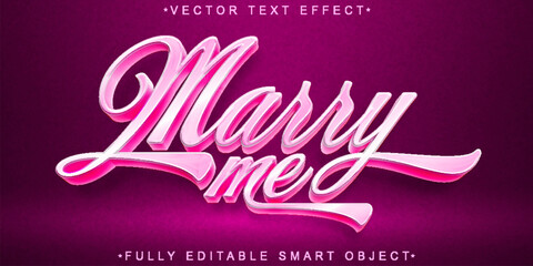 Poster - Pink Marry Me Vector Fully Editable Smart Object Text Effect