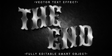 Poster - Cowboy Movie The End Vector Fully Editable Smart Object Text Effect