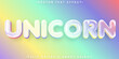 Colorful Cute Unicorn Vector Fully Editable Smart Object Text Effect