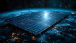 © Valeriia - solar panel and solar panels covering earth in space