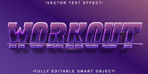 Poster - Shiny Purple Workout Vector Fully Editable Smart Object Text Effect
