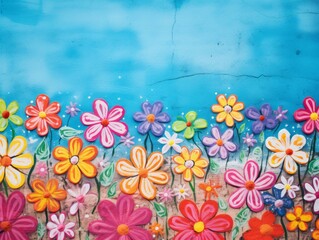 Poster - Vibrant floral garden painting