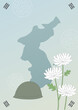 Korean Anniversary Illustration with chrysanthemum flower.