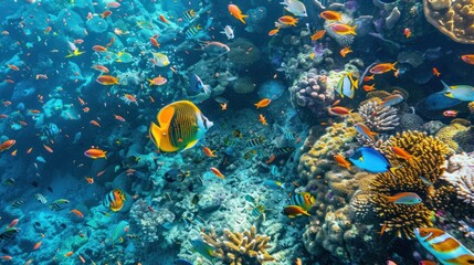 Underwater world. Coral reefs and fish