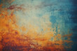 Vibrant abstract artistic texture background with orange and blue grunge elements for modern design, colorful wallpaper, rough canvas art, and contemporary decoration