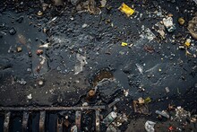 Pile Of Trash In The Street, Urban Pollution Of Human Origin, Abstract Photography
