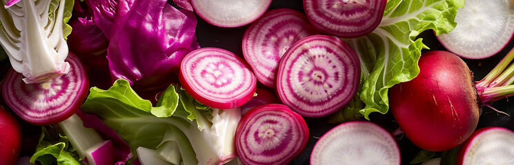 Wall Mural - Assortment of Fresh Sliced Vegetables